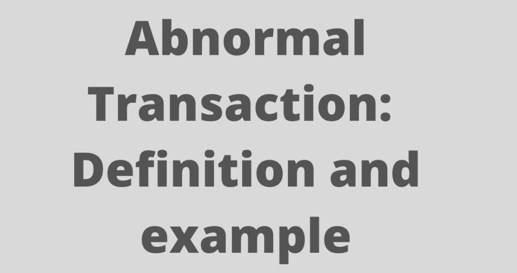 Abnormal Transaction